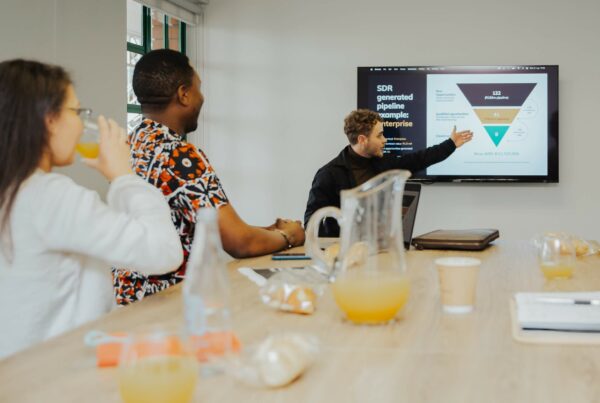 A sales training session where members learn about improving their B2B sales pipeline.
